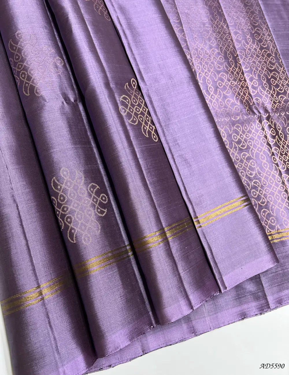 Purple Lavender - Kolam Soft Silk Saree Front View