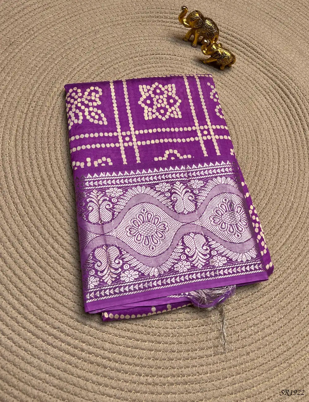 Purple - Mangalagiri Silk Saree Front View
