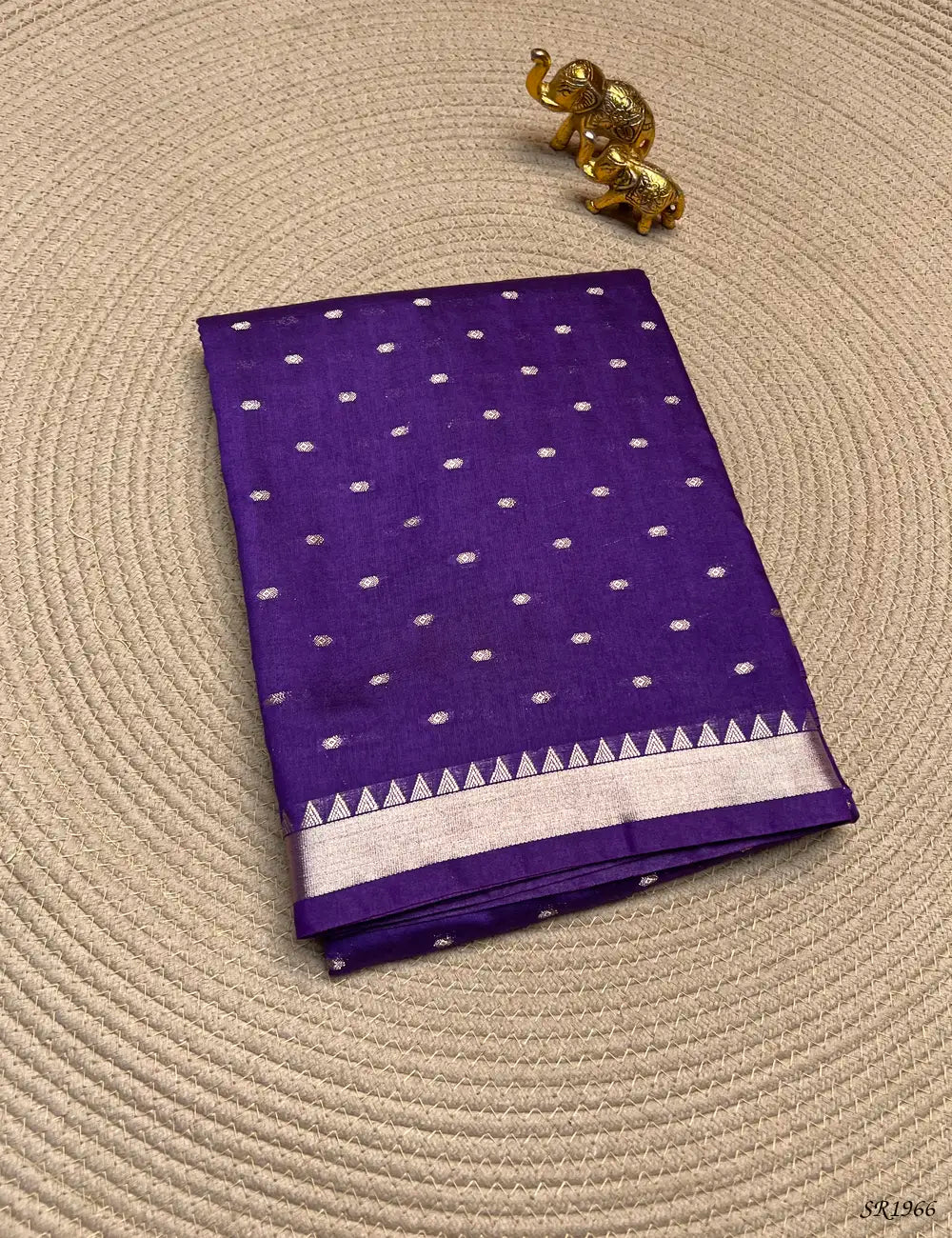 Purple - Mysore Crepe Saree Front View