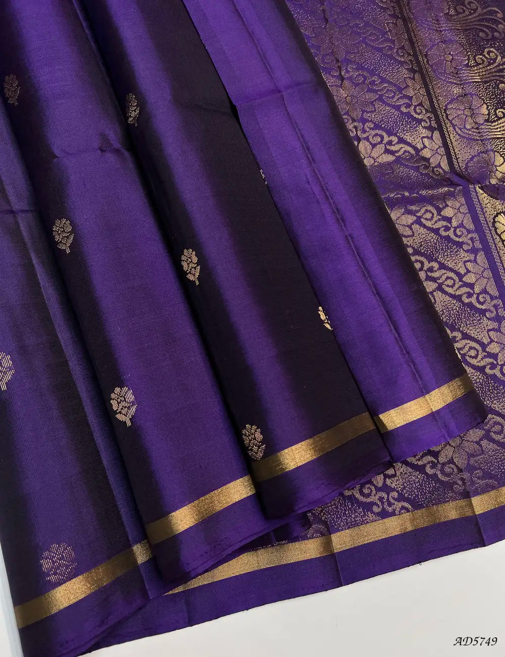 Purple - Soft Silk Saree Front View
