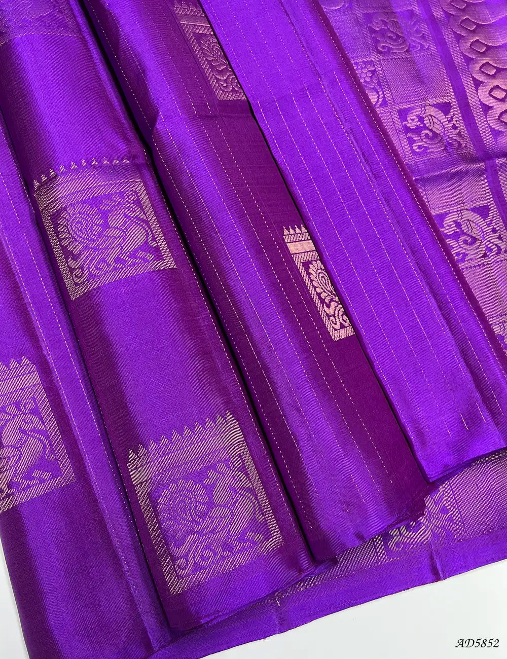 Purple - Soft Silk Saree Front View