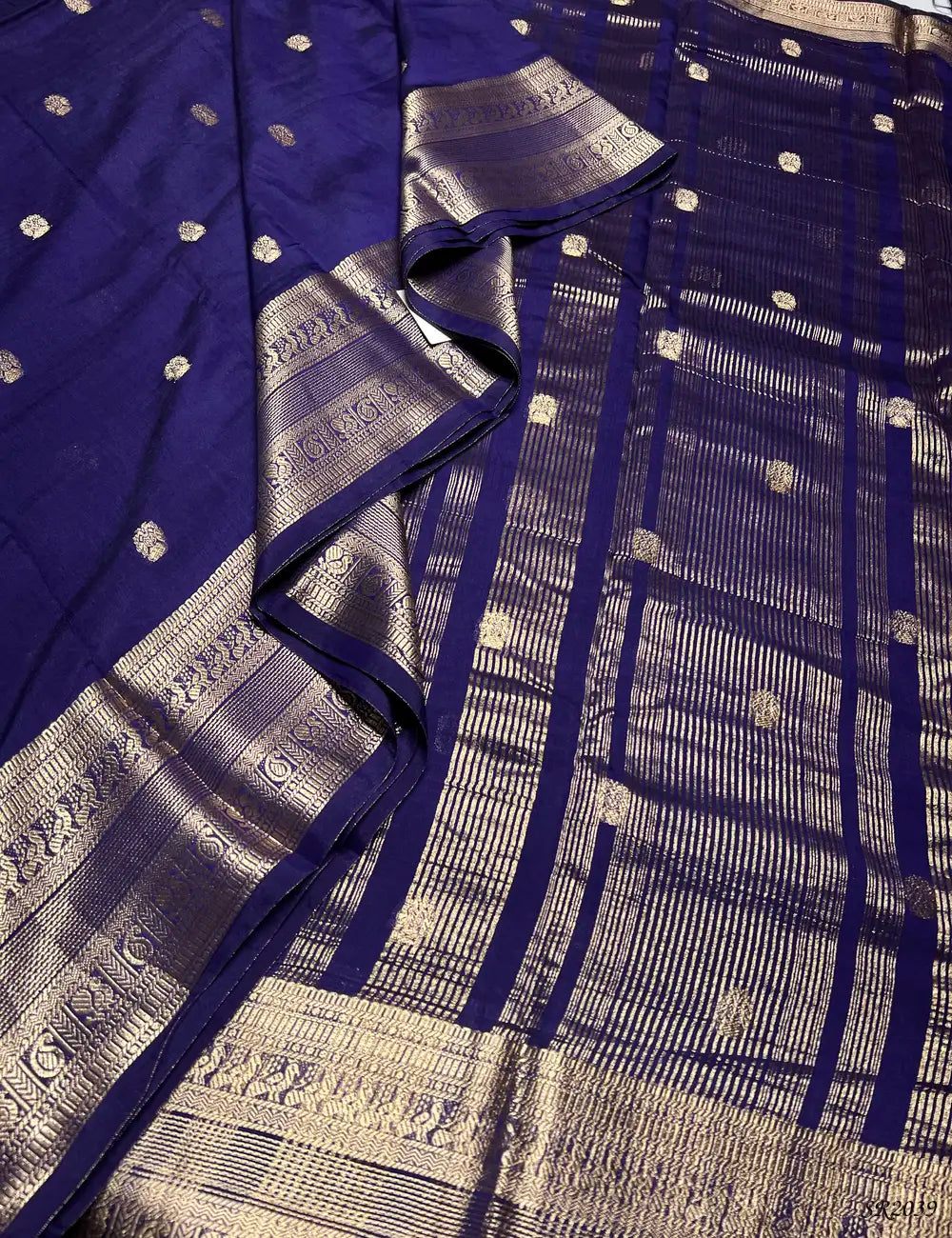 Purple - Viscose Saree Pallu View