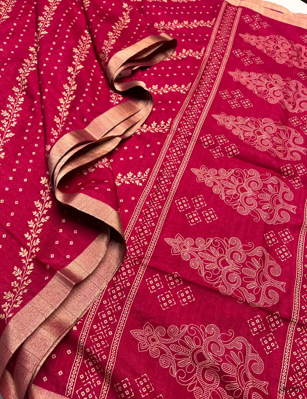 Rani Pink - Matka Saree Pallu View