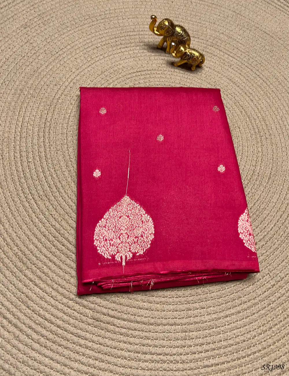 Rani Pink - Viscose Georgette Saree Front View