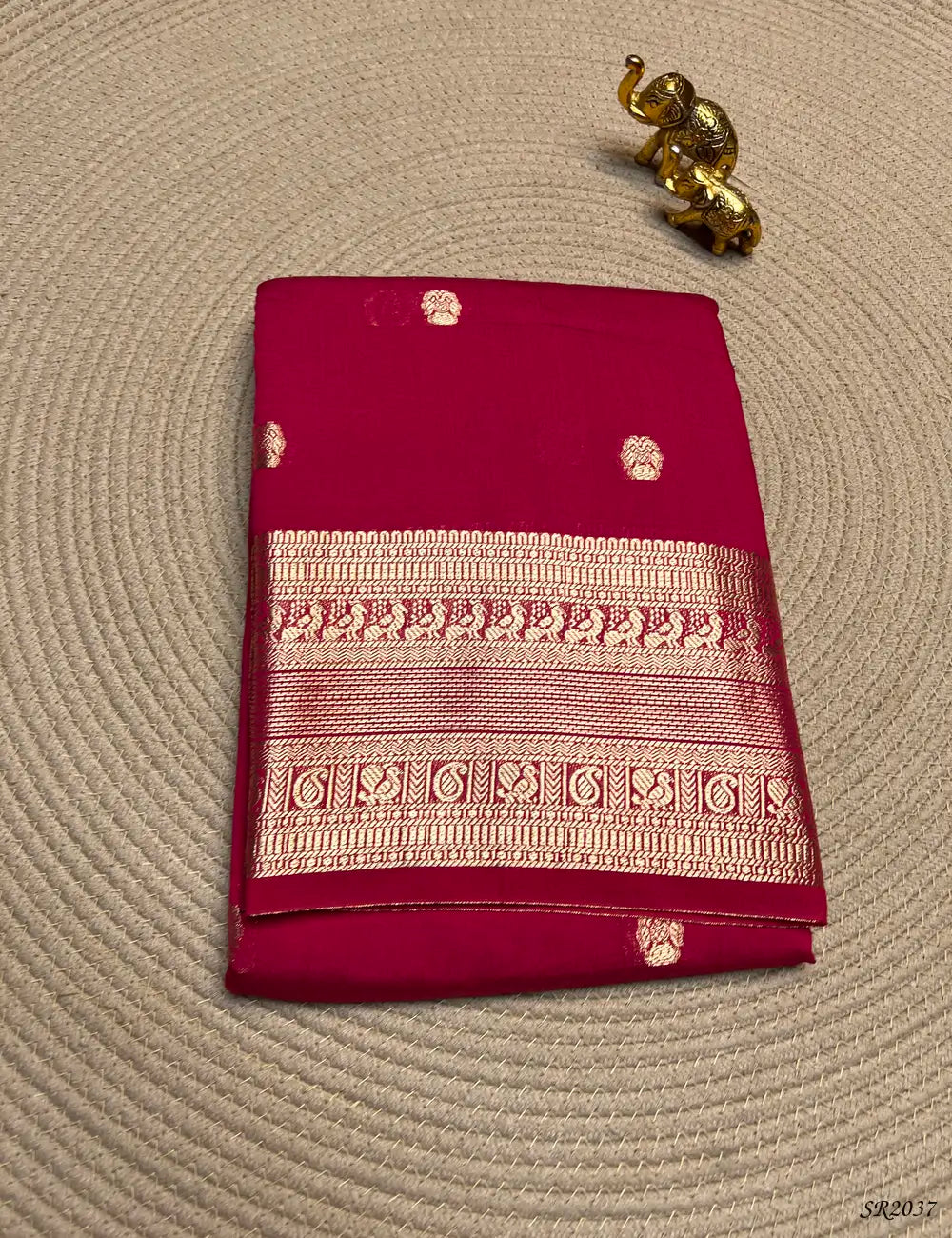 Rani Pink - Viscose Saree Front View