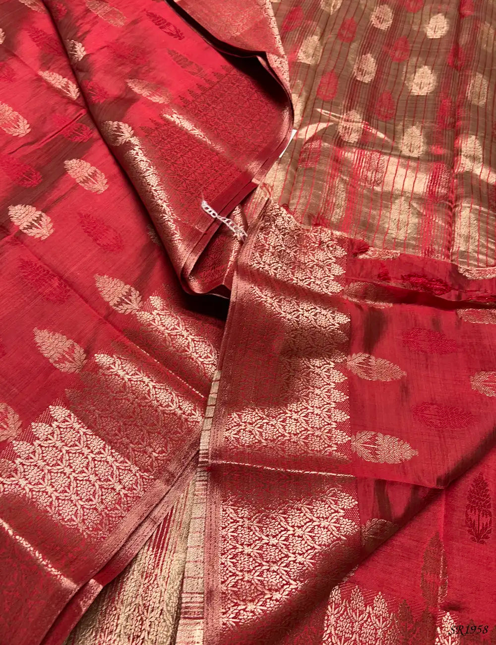 Red - Semi Tussar Saree -