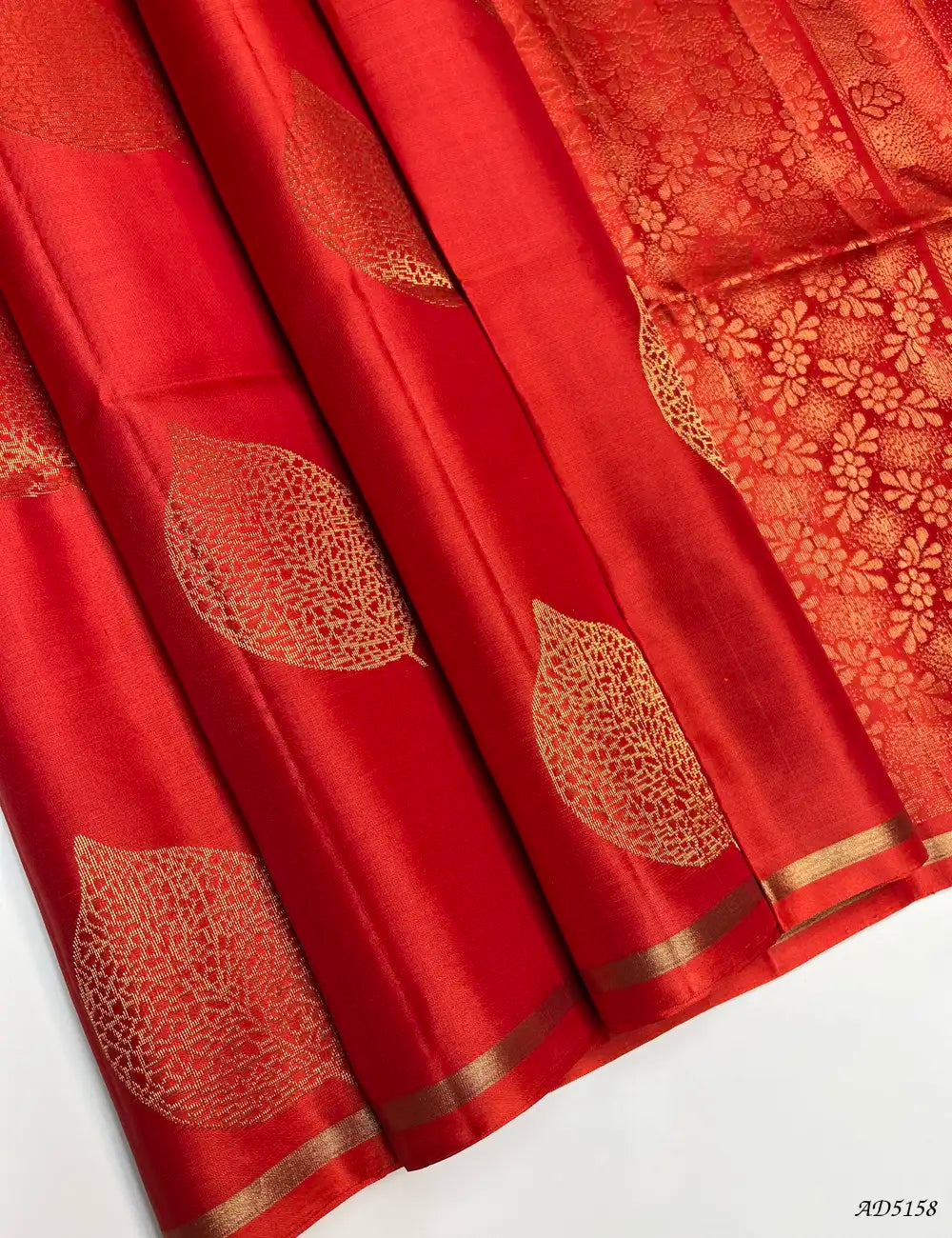 Red - Soft Silk Saree Front View