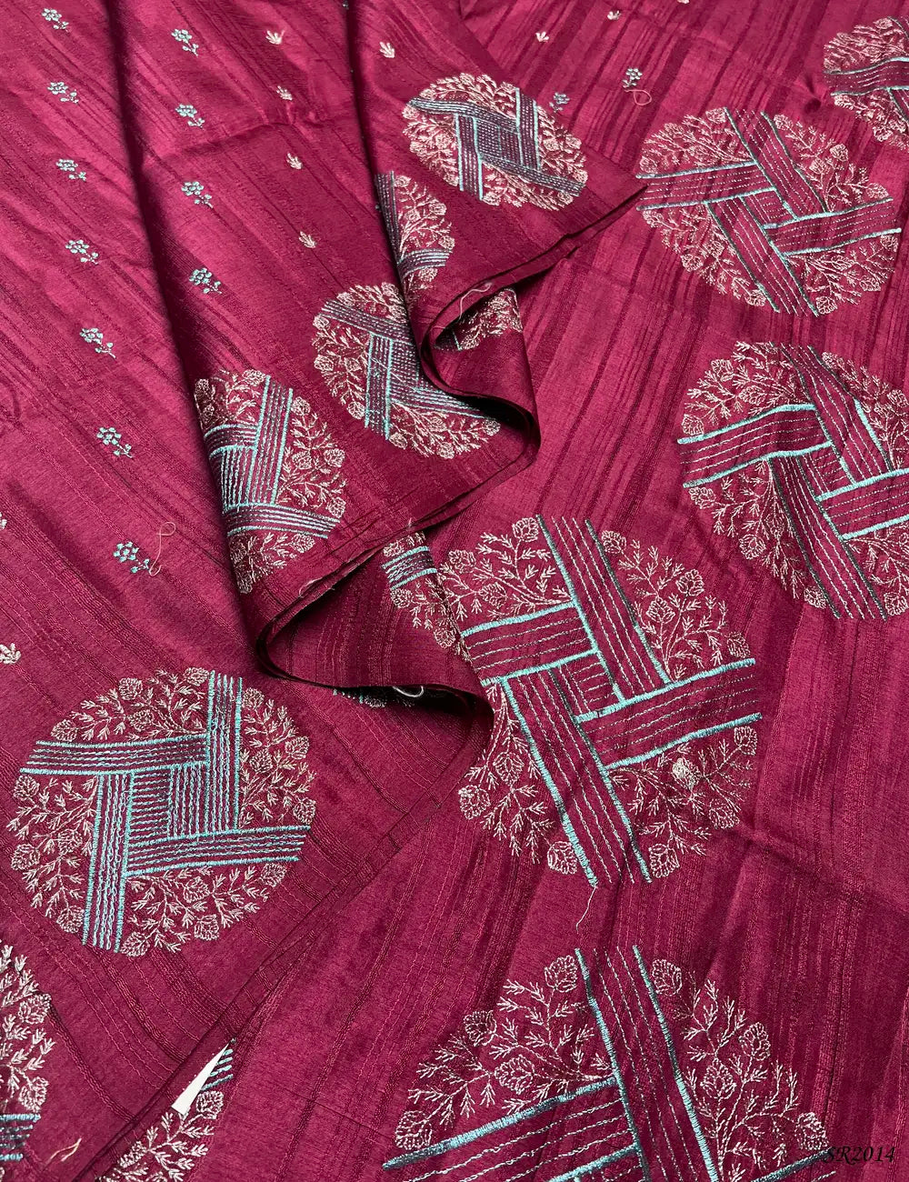 Rouge Pink - Semi Tussar Saree Pallu View