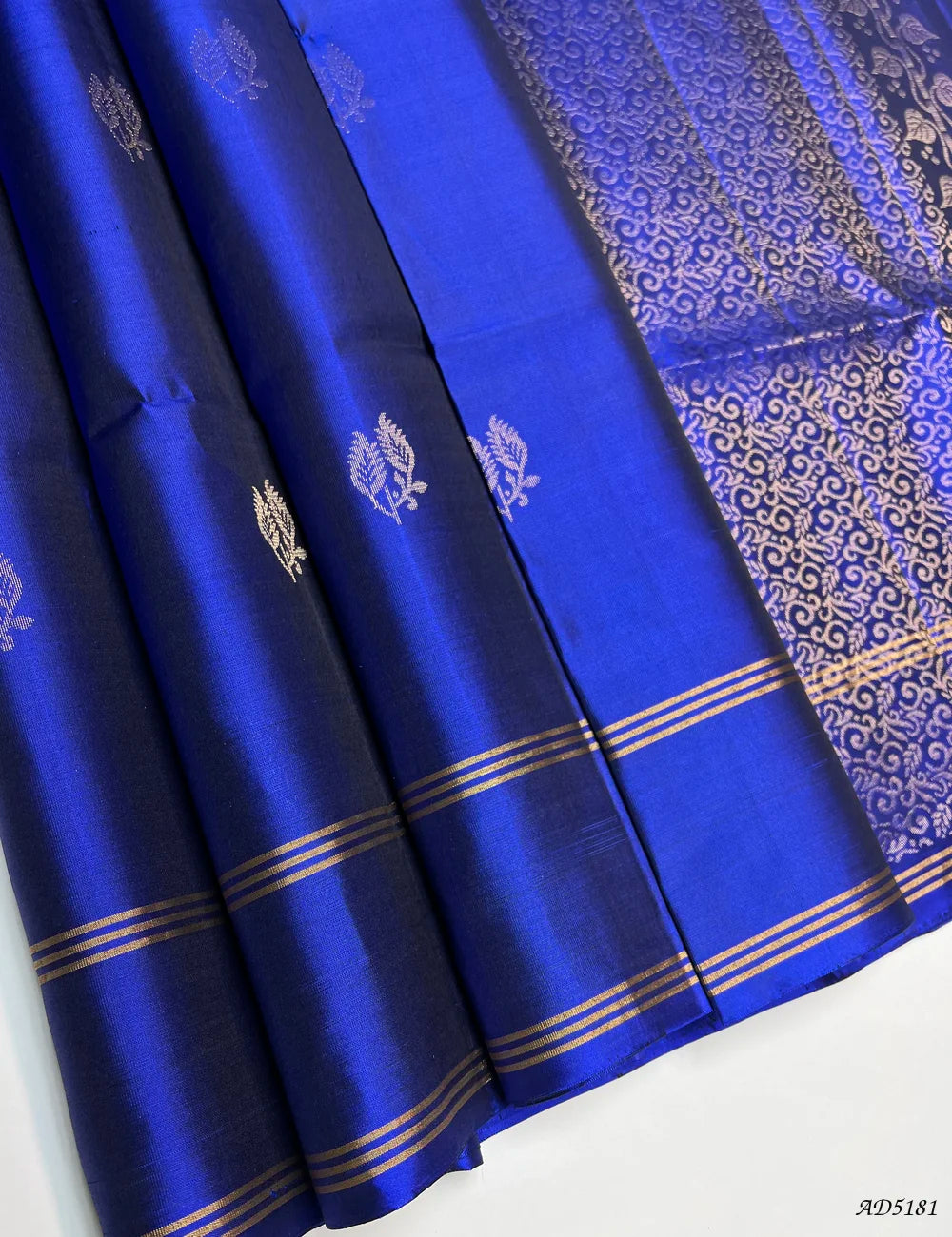 Royal Blue - Soft Silk Saree Front View