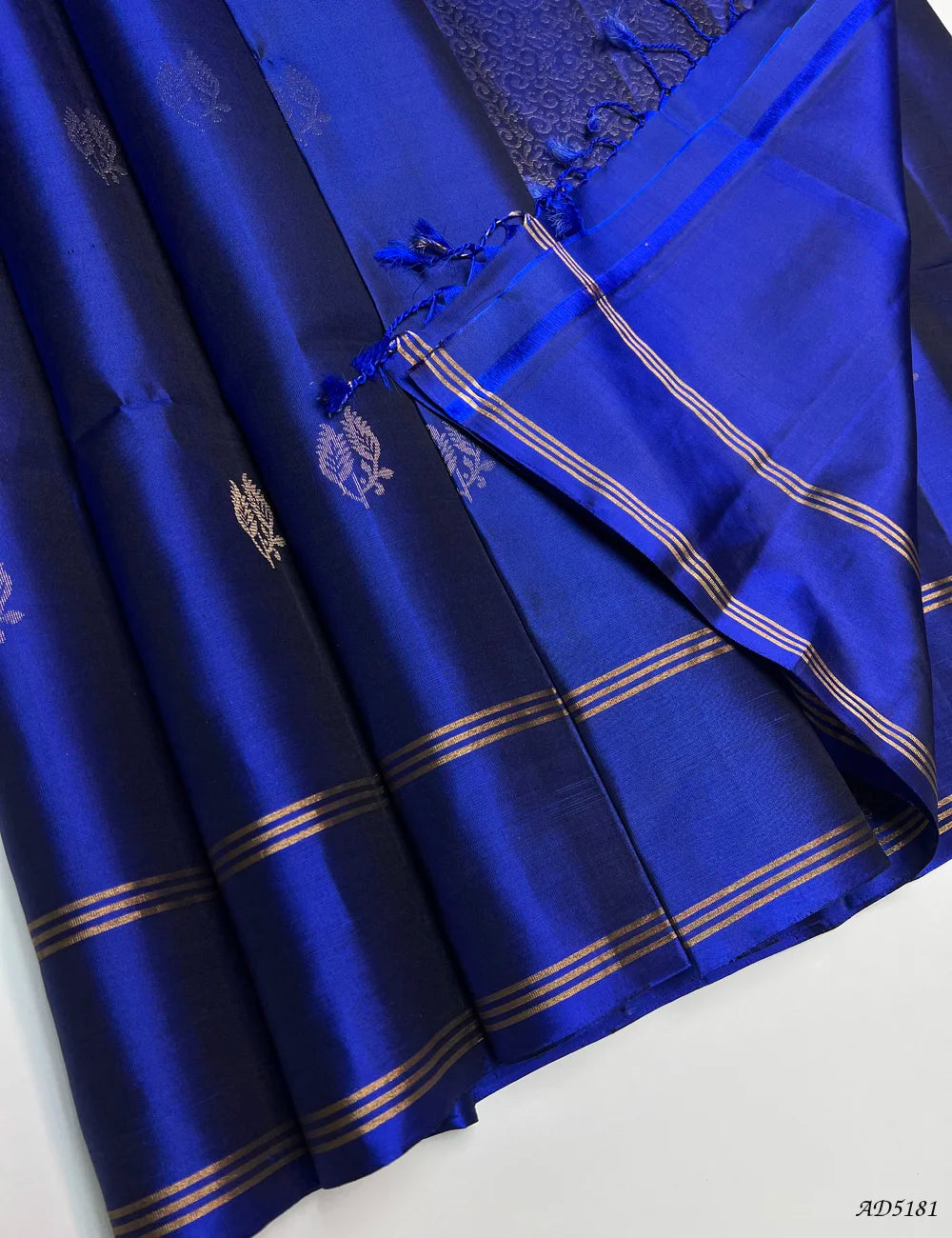 Royal Blue - Soft Silk Saree Pallu View