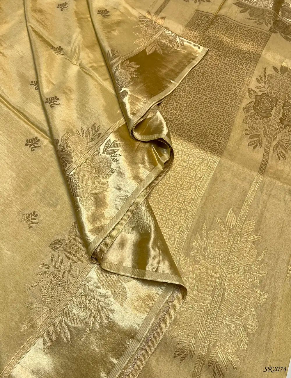 Sandal - Viscose Satin Saree Pallu View