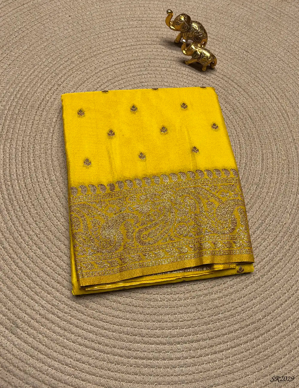 Yellow - Banaras Weaves Saree Front View