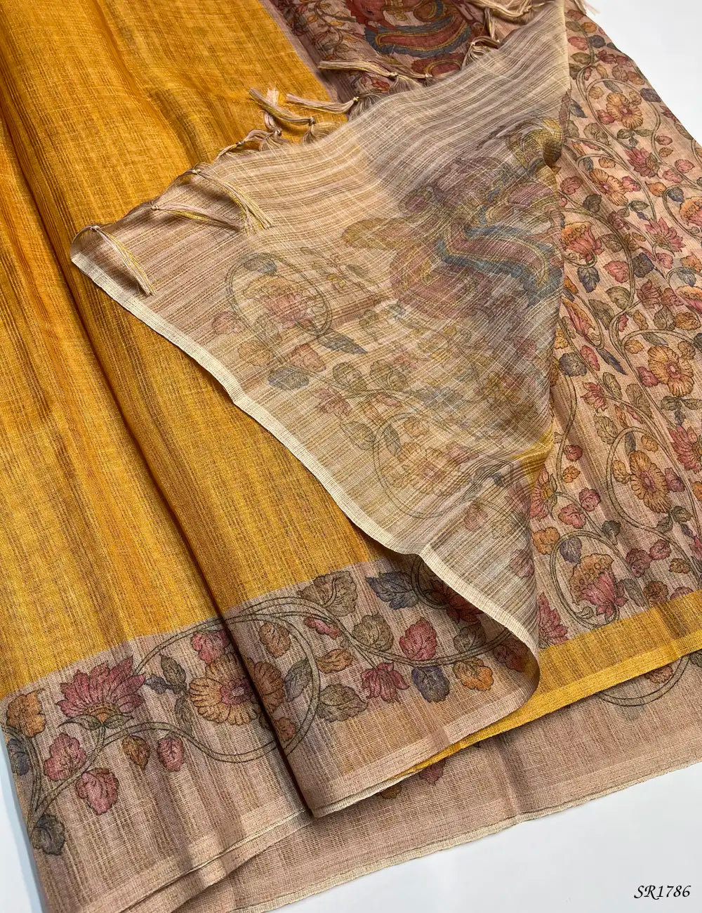 Yellow & Cream - Semi Tussar Sarees -