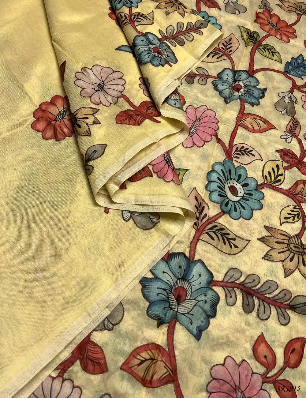 Yellow - Semi Tissue Saree -