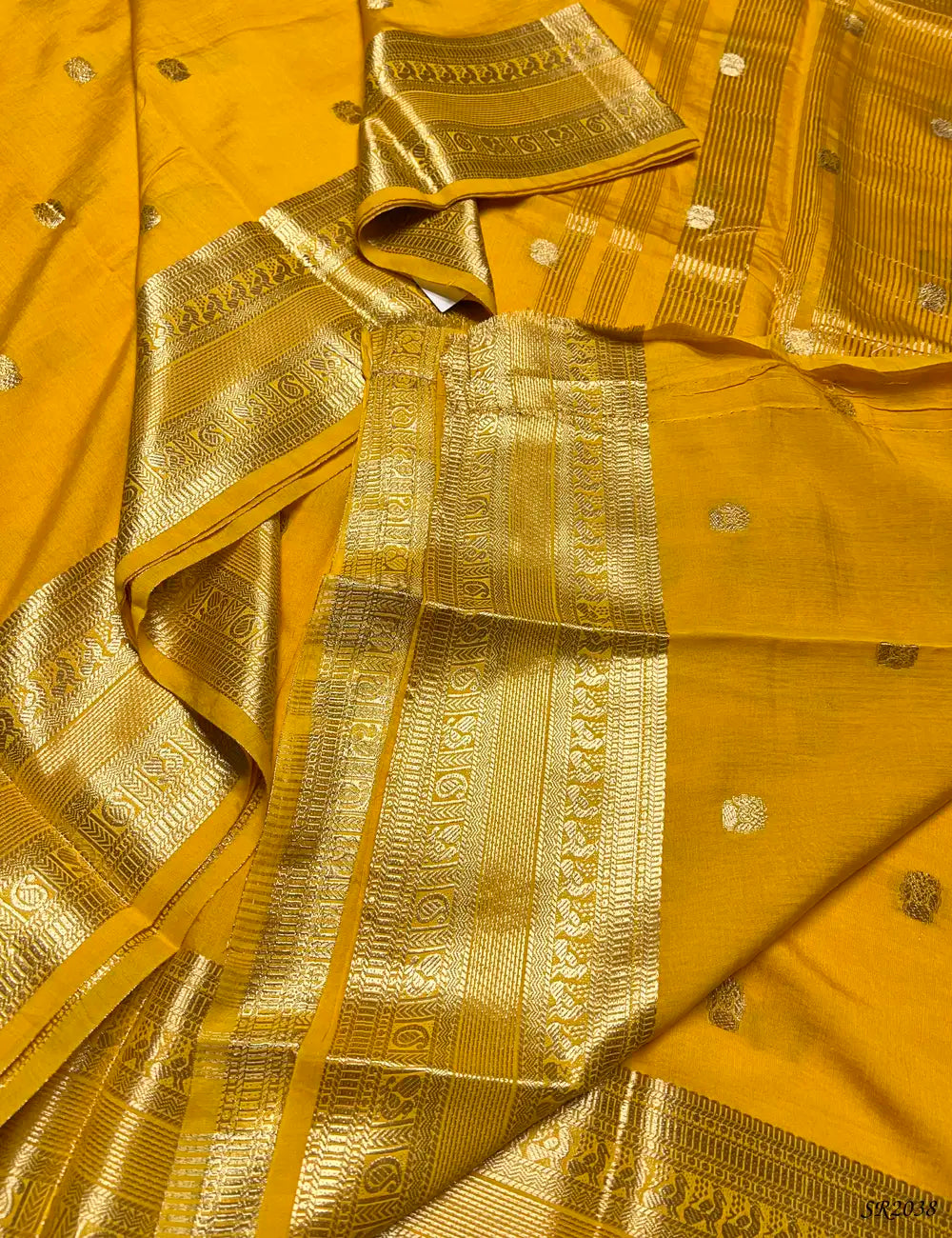 Yellow - Viscose Saree -